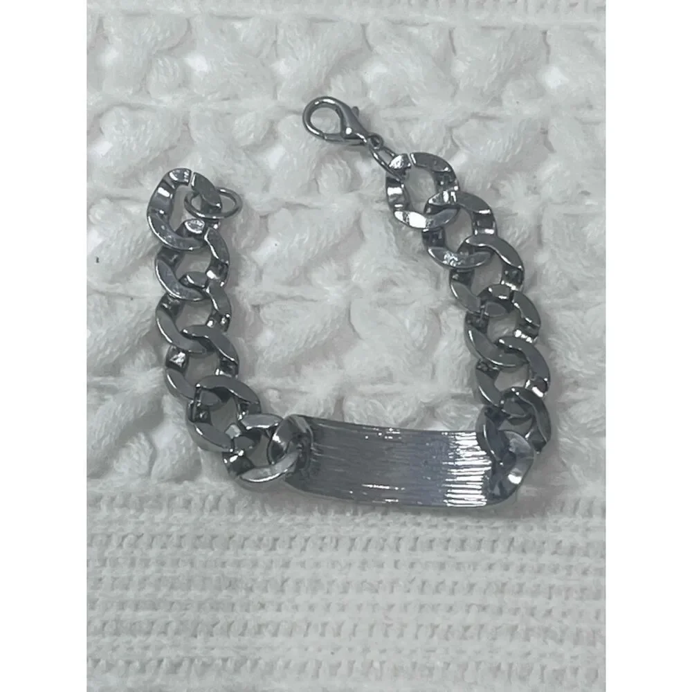 Marc by Marc Jacobs Standard Supply ID  Silver Tone Chunky Streetwear Bracelet